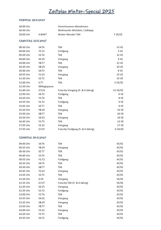 🎄Hier kommt der Zeitplan für das Winter-Special 2025! 🎄