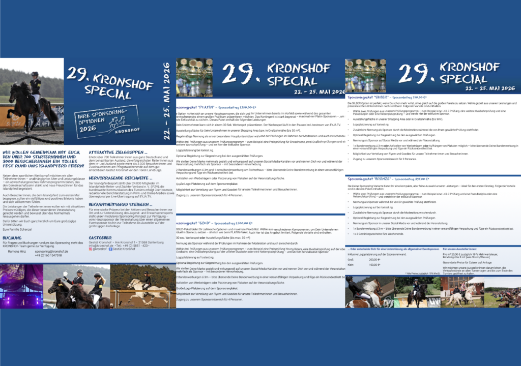 Sponsoring beim 29. Kronshof Special